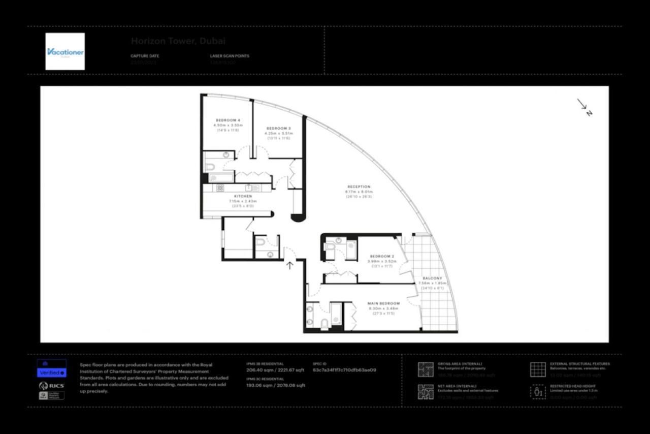 Horizon Tower, Dubai Marina - Exquisite Four Bedroom Exterior photo